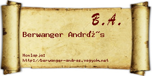 Berwanger András névjegykártya